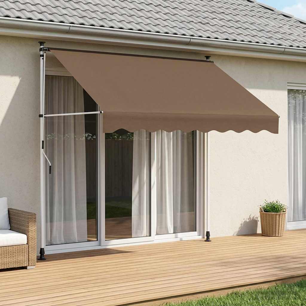 vidaXL Manual Retractable Awning Taupe 200 cm