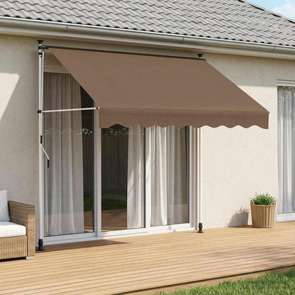 vidaXL Manual Retractable Awning Taupe 200 cm