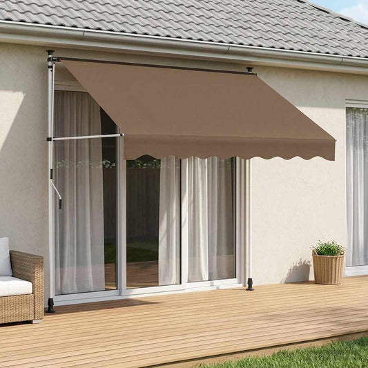 vidaXL Manual Retractable Awning Taupe 200 cm