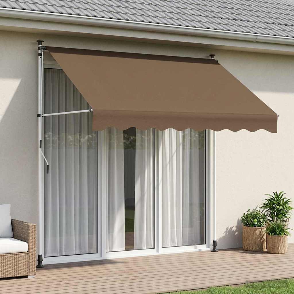 vidaXL Manual Retractable Awning Taupe 250 cm