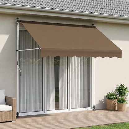 vidaXL Manual Retractable Awning Taupe 250 cm