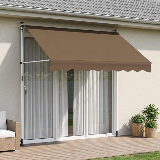 vidaXL Manual Retractable Awning Taupe 250 cm