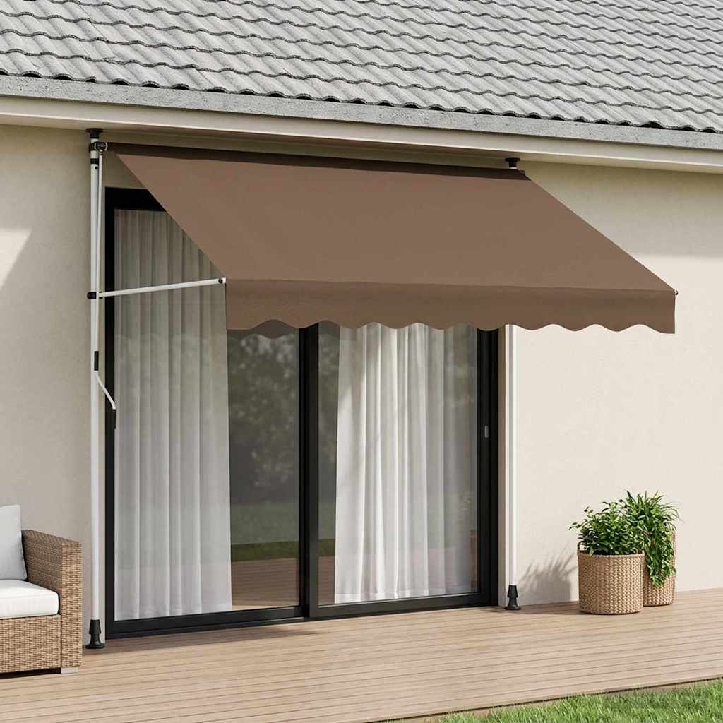 vidaXL Manual Retractable Awning Taupe 300 cm