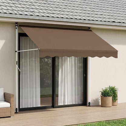vidaXL Manual Retractable Awning Taupe 300 cm