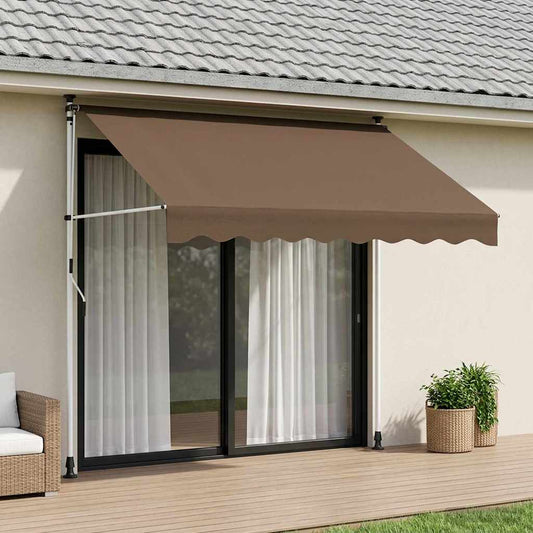 vidaXL Manual Retractable Awning Taupe 300 cm