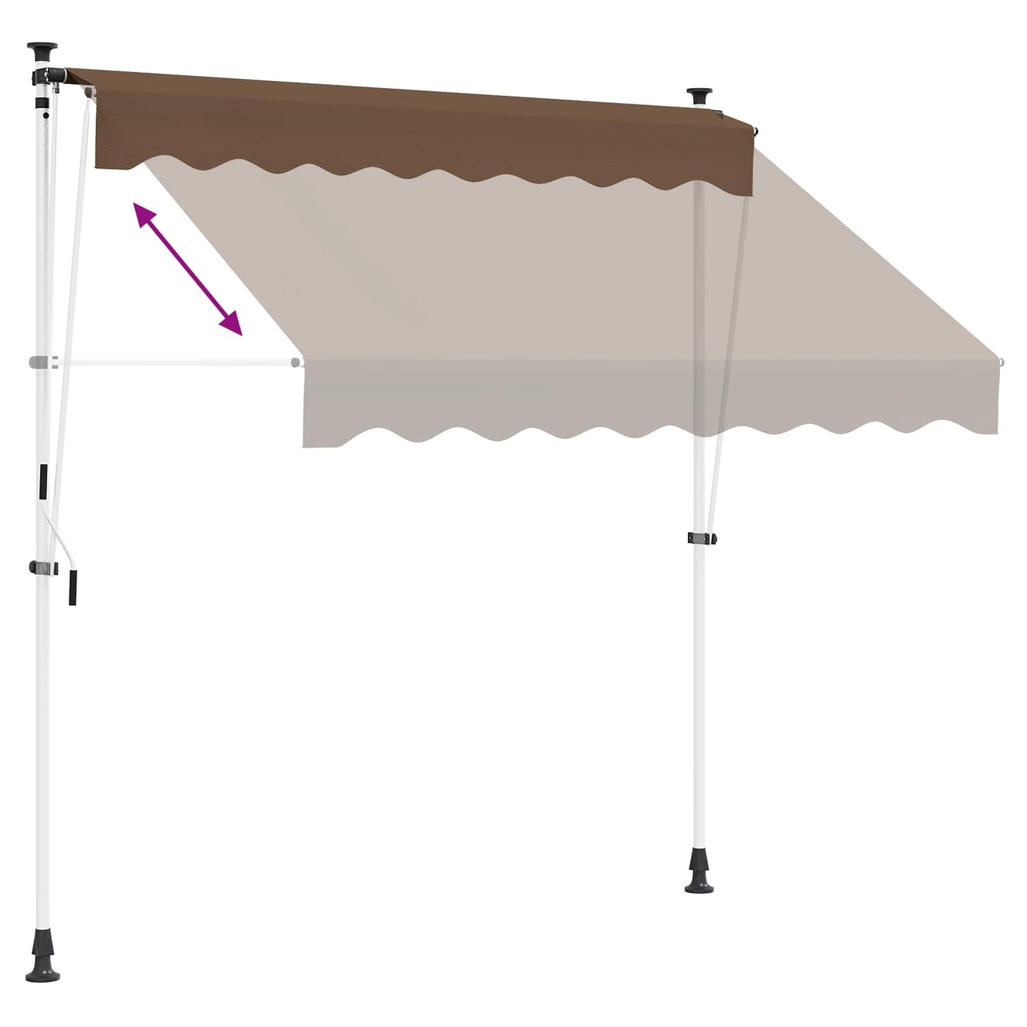 vidaXL Manual Retractable Awning Taupe 300 cm