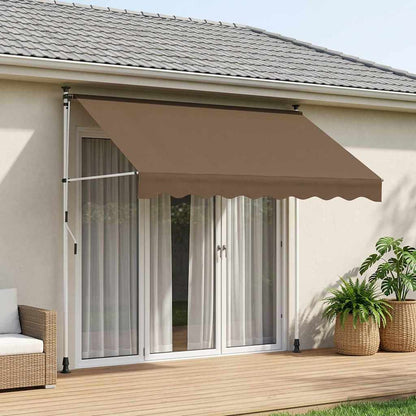 vidaXL Manual Retractable Awning Taupe 350 cm
