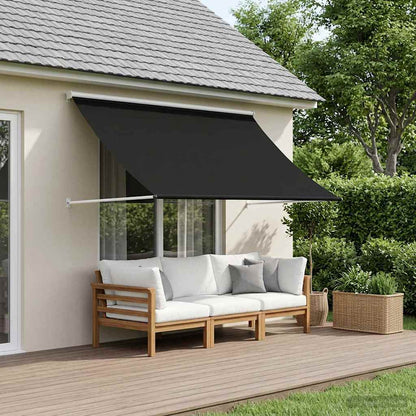 vidaXL Awning Black 300 x 150 cm 180 g / m² Polyester with PU Coated