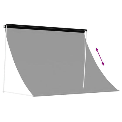 vidaXL Awning Black 300 x 150 cm 180 g / m² Polyester with PU Coated