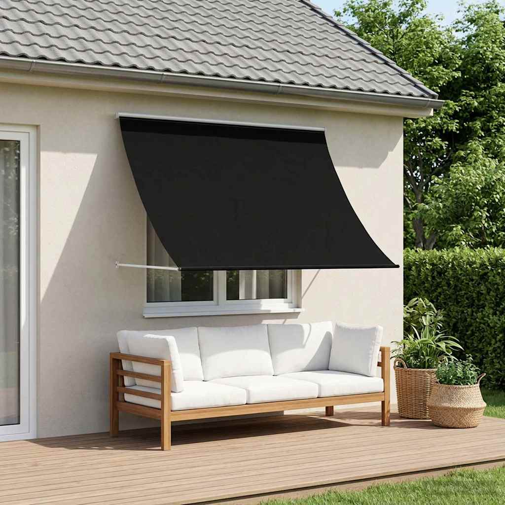 vidaXL Awning Black 400 x 150 cm 180 g / m² Polyester with PU Coated