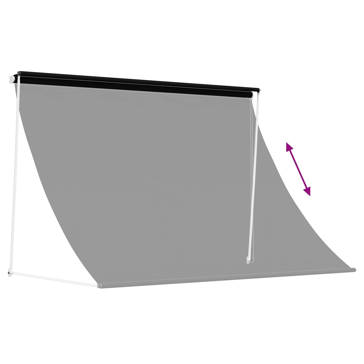 vidaXL Awning Black 400 x 150 cm 180 g / m² Polyester with PU Coated