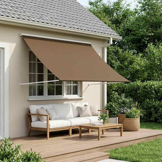 vidaXL Awning Taupe 350 x 150 cm 180 g / m² Polyester with PU Coated