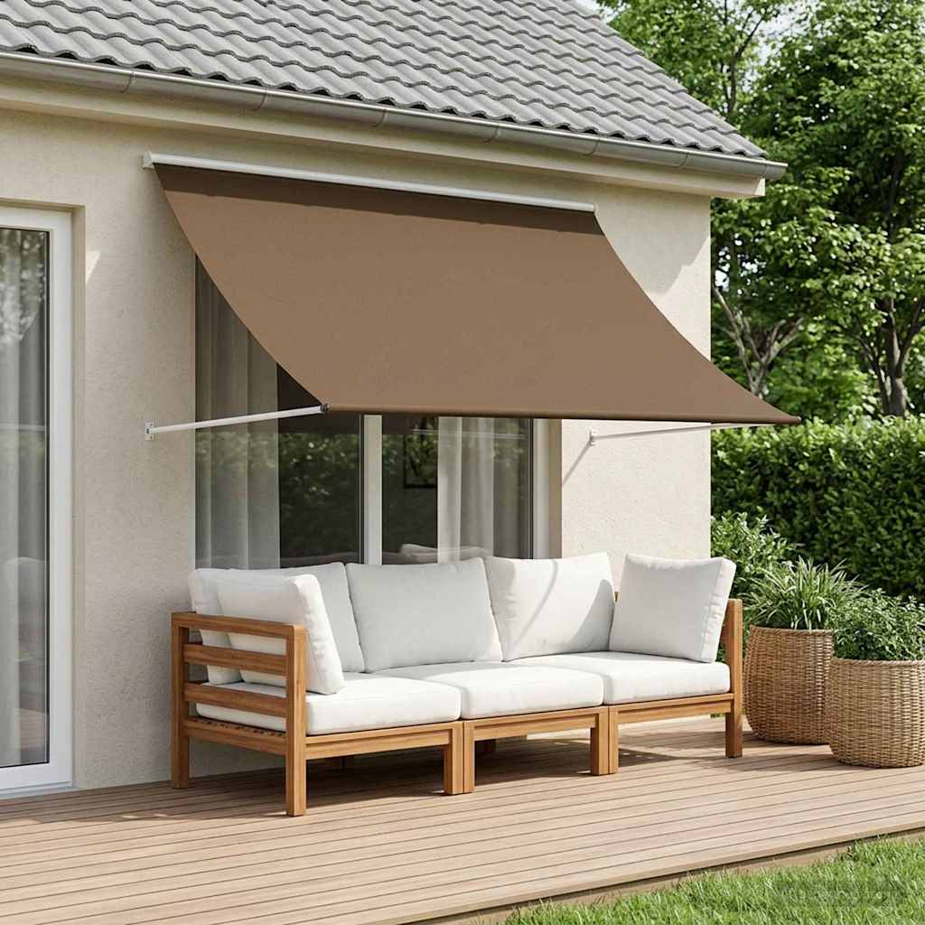 vidaXL Awning Taupe 400 x 150 cm 180 g / m² Polyester with PU Coated