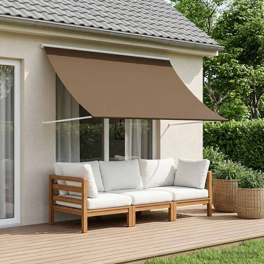 vidaXL Awning Taupe 400 x 150 cm 180 g / m² Polyester with PU Coated
