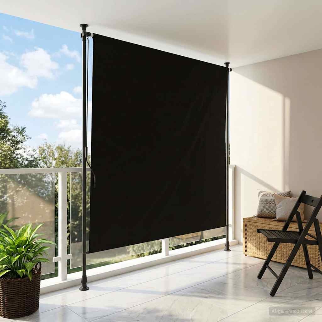 vidaXL Outdoor Roller Blind Black 120 x 270 cm