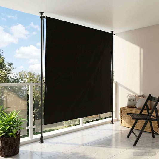 vidaXL Outdoor Roller Blind Black 120 x 270 cm