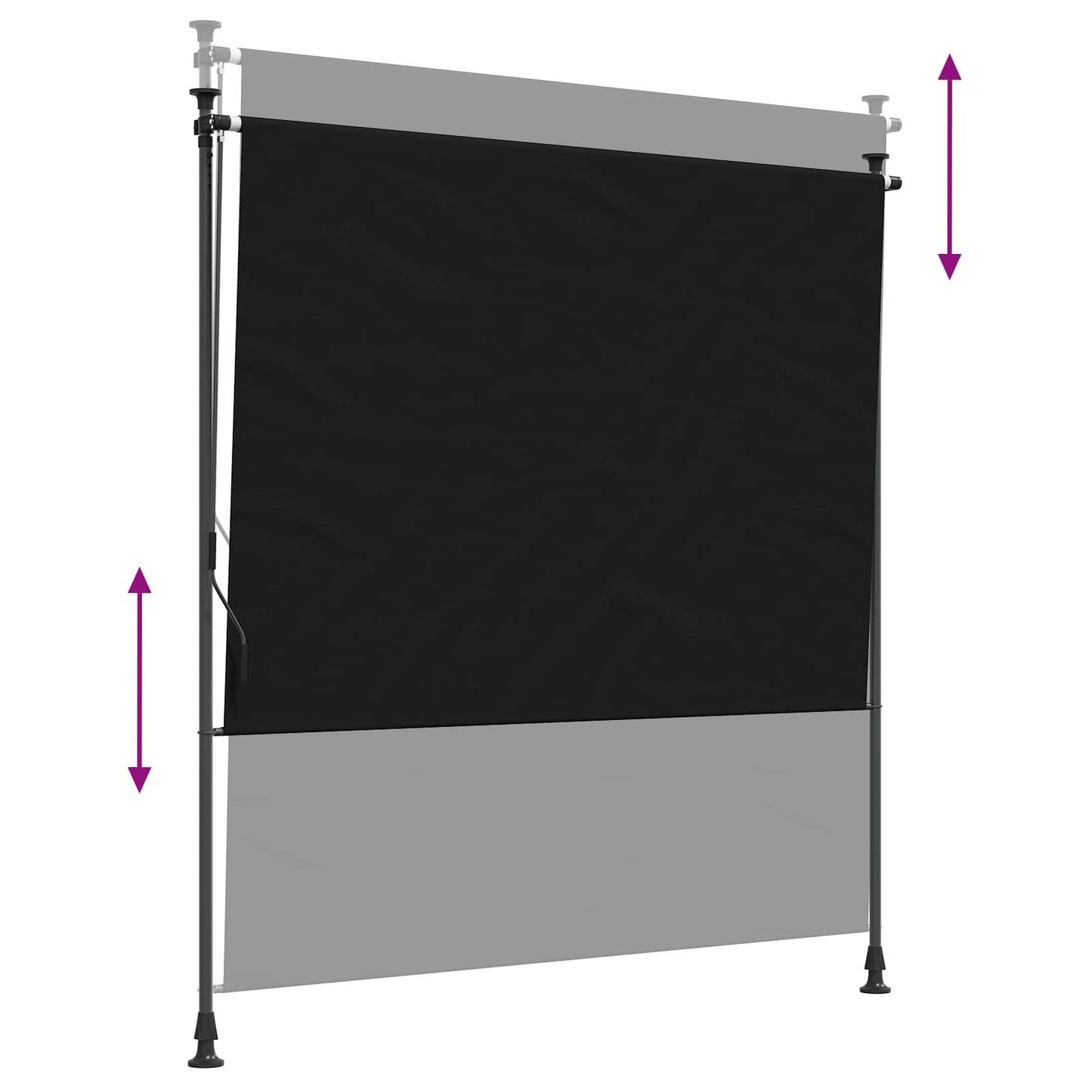 vidaXL Outdoor Roller Blind Black 120 x 270 cm