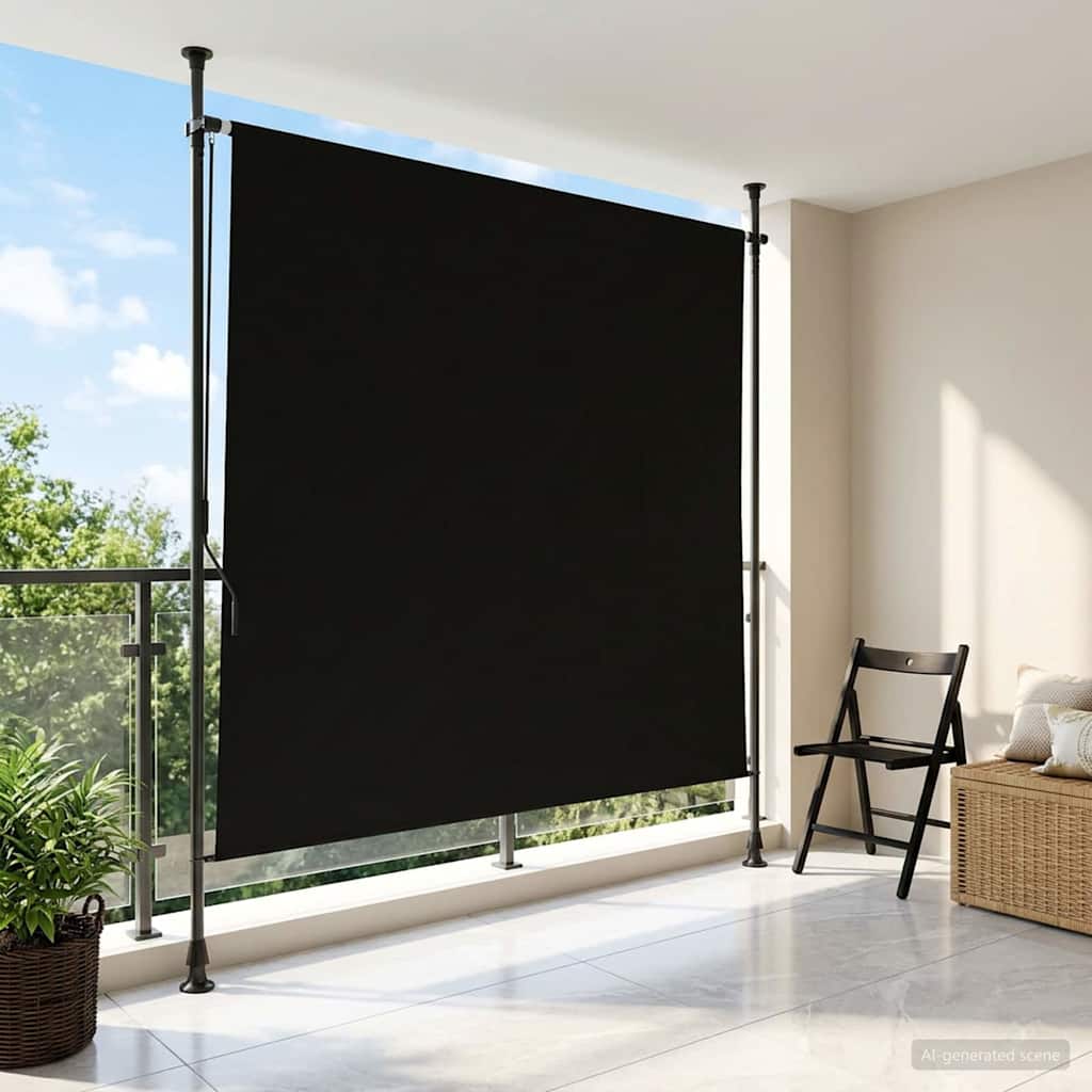 vidaXL Outdoor Roller Blind Black 150 x 270 cm