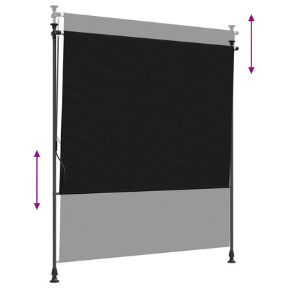 vidaXL Outdoor Roller Blind Black 200 x 270 cm
