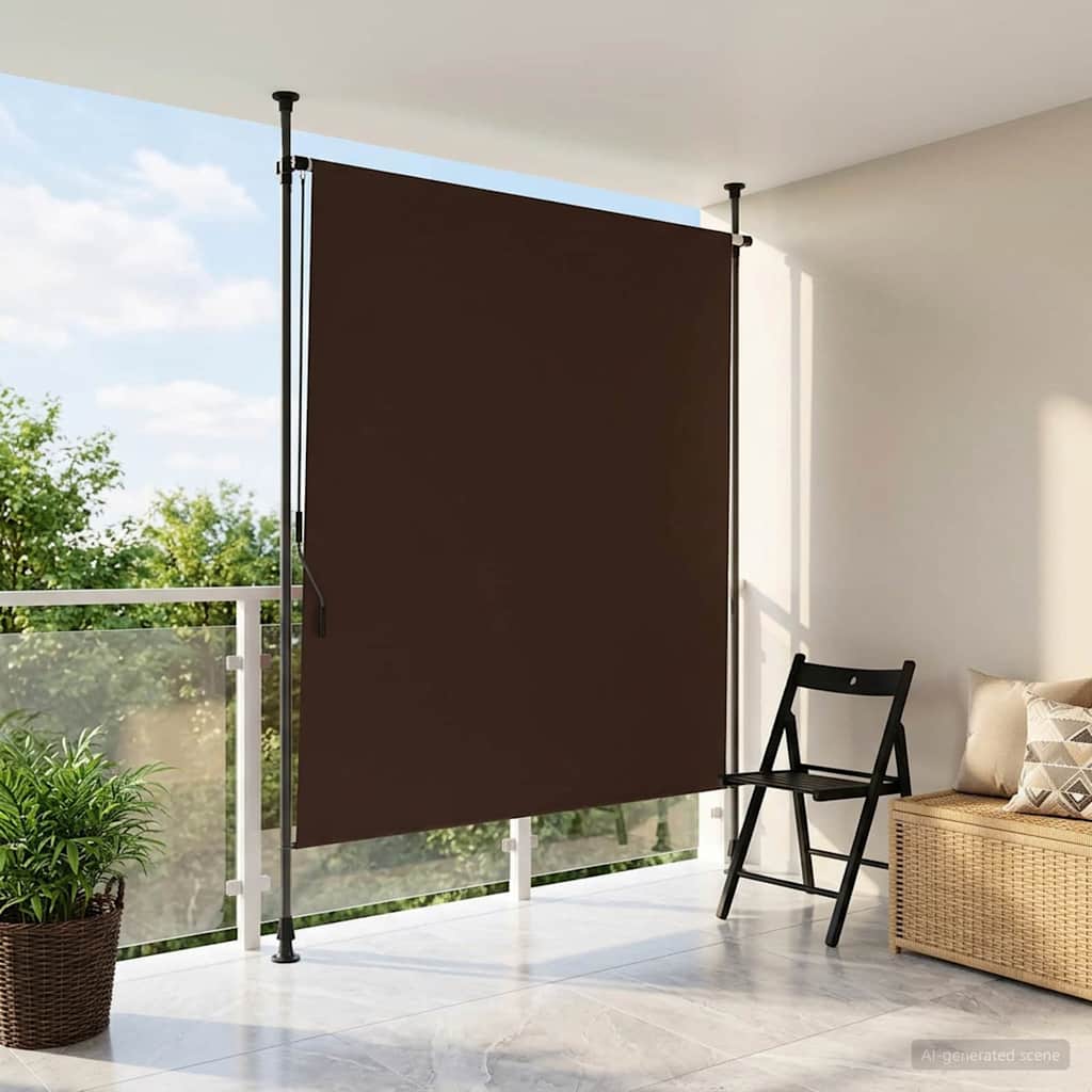 vidaXL Outdoor Roller Blind Brown 100 x 270 cm