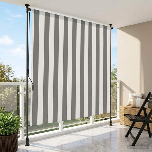 vidaXL Outdoor Roller Blind Anthracite and White 100 x 270 cm
