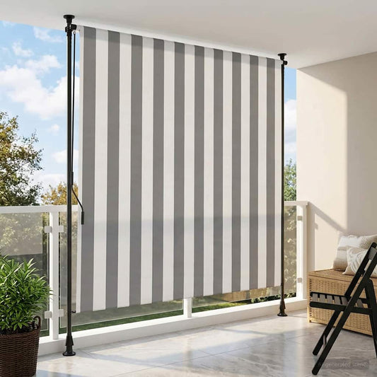 vidaXL Outdoor Roller Blind Anthracite and White 150 x 270 cm