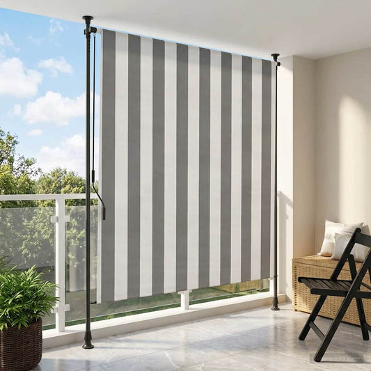 vidaXL Outdoor Roller Blind Anthracite and White 200 x 270 cm