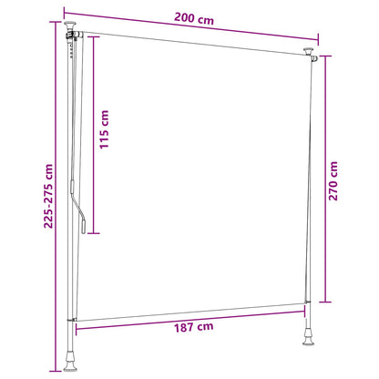 vidaXL Outdoor Roller Blind Anthracite and White 200 x 270 cm