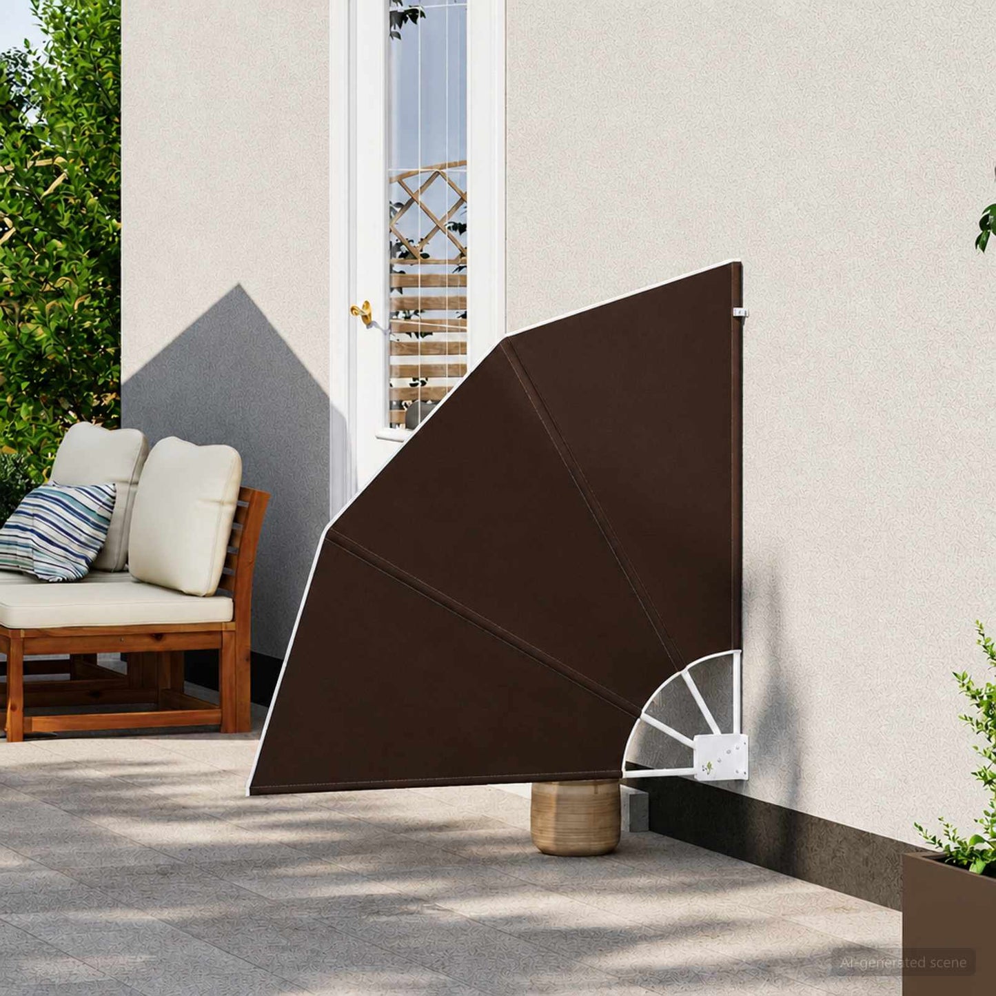 vidaXL Balcony Privacy Screen 140 x 140 cm Polyester Brown
