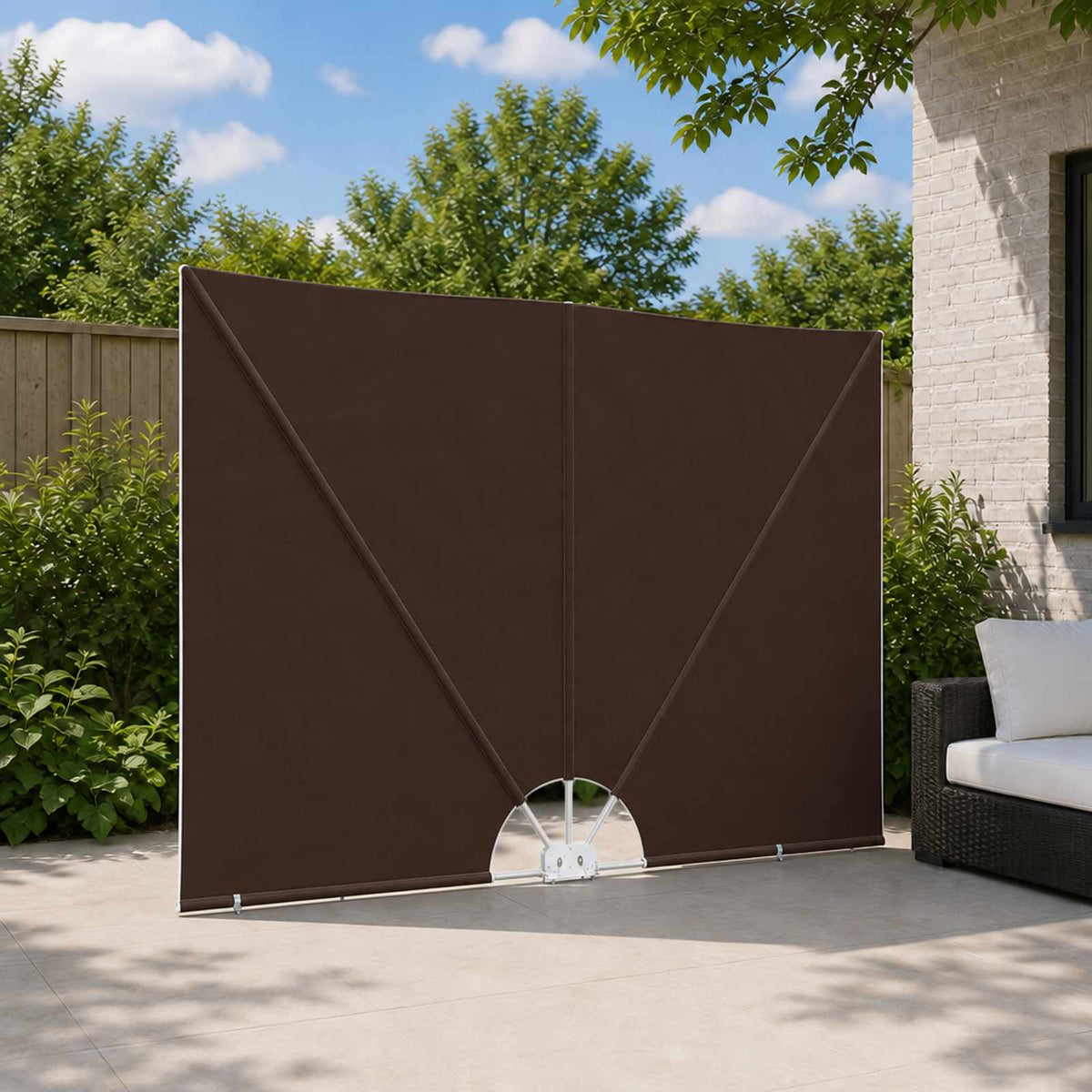 vidaXL Balcony Privacy Screen 240 x 160 cm Polyester Rectangular Brown