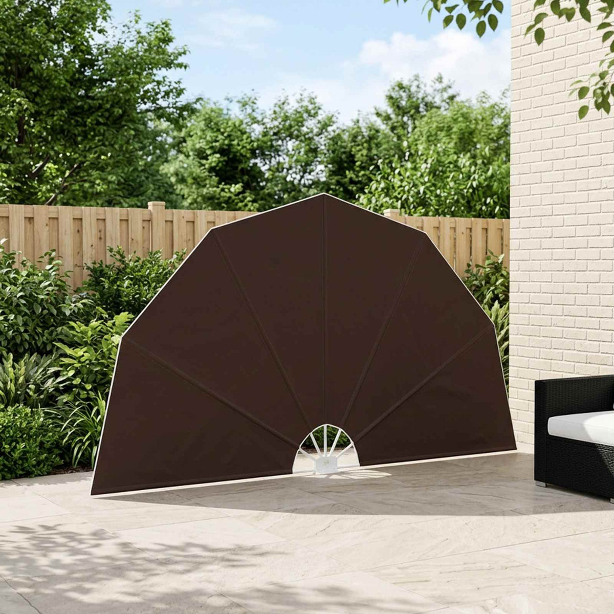 vidaXL Balcony Privacy Screen Ø 400 cm Polyester Brown