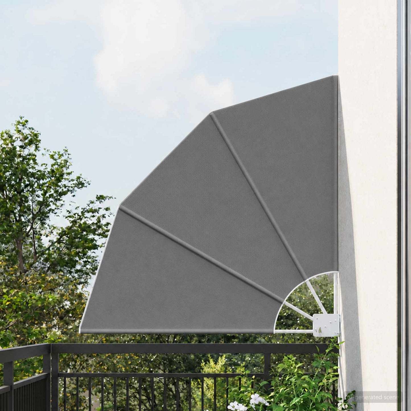 vidaXL Balcony Privacy Screen 115 x 115 cm Polyester Light Grey