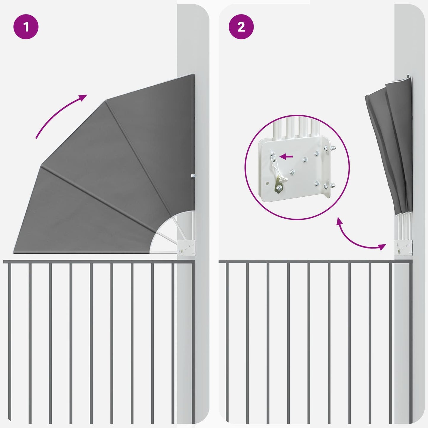 vidaXL Balcony Privacy Screen 115 x 115 cm Polyester Light Grey
