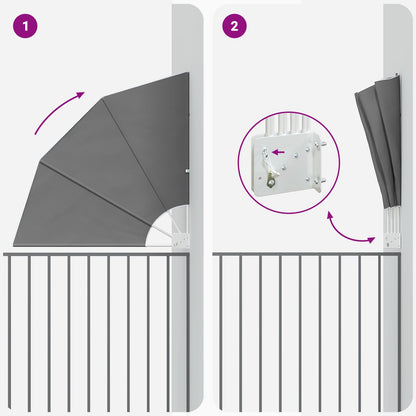 vidaXL Balcony Privacy Screen 115 x 115 cm Polyester Light Grey
