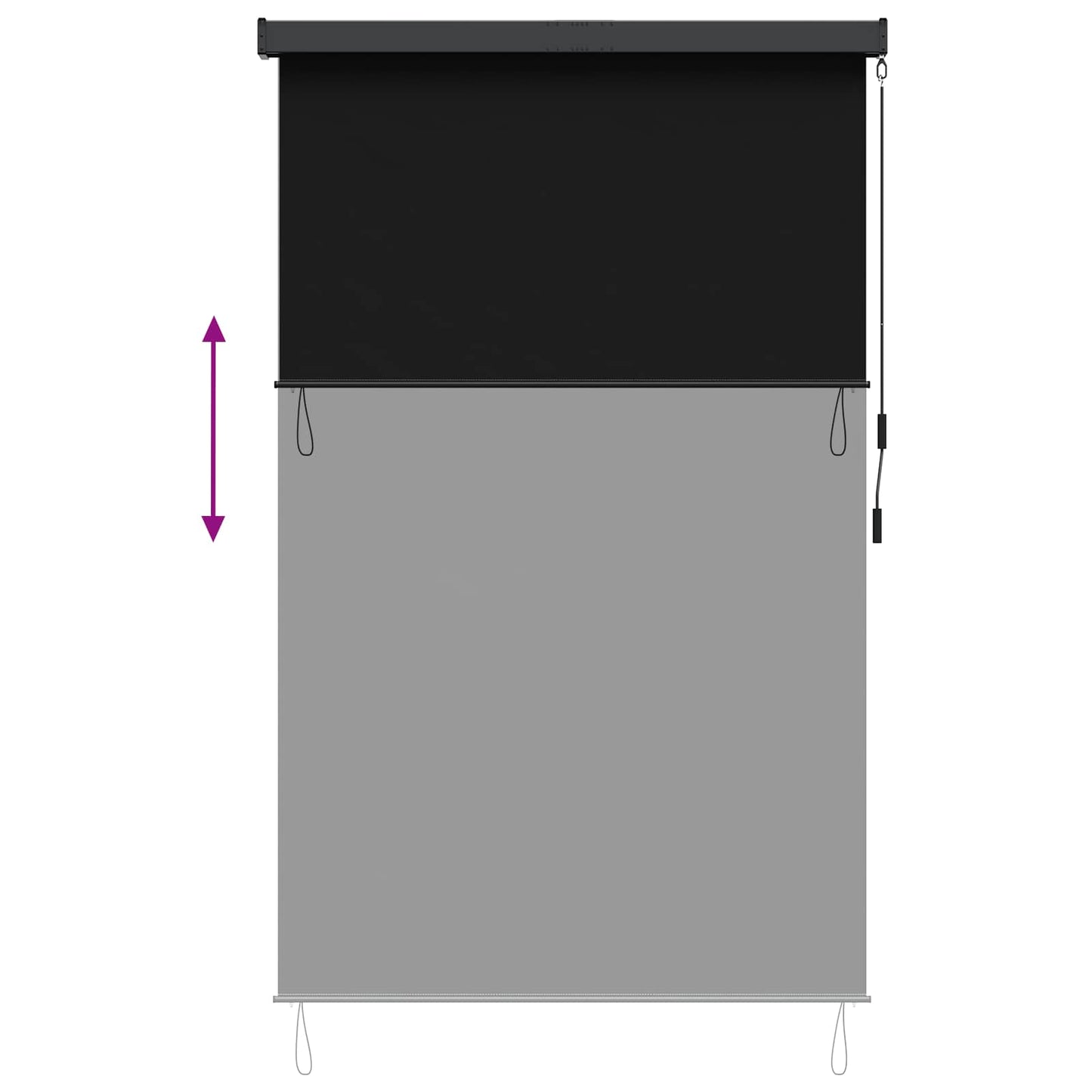 vidaXL Roller Blind Black 60 x 250 cm Fabric and Aluminum