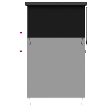 vidaXL Roller Blind Black 60 x 250 cm Fabric and Aluminum