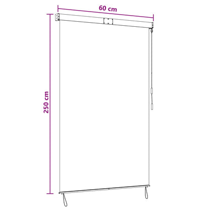 vidaXL Roller Blind Black 60 x 250 cm Fabric and Aluminum