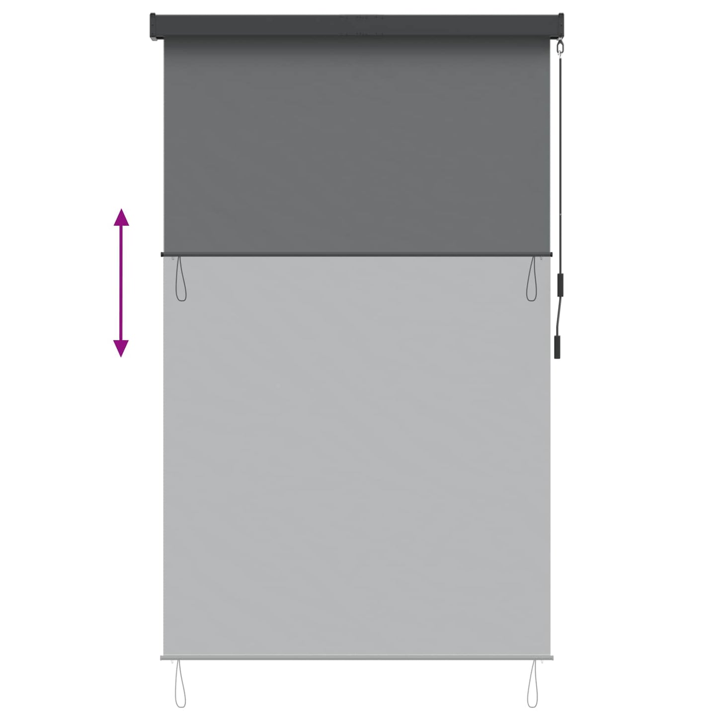 vidaXL Roller Blind Light Grey 60 x 250 cm Fabric and Aluminum