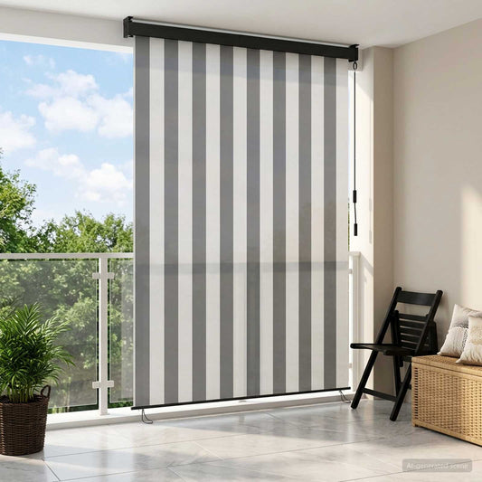 vidaXL Roller Blind Anthracite and White 60 x 250 cm