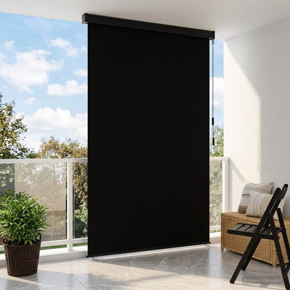 vidaXL Roller Blind Black 80 x 250 cm Fabric and Aluminum
