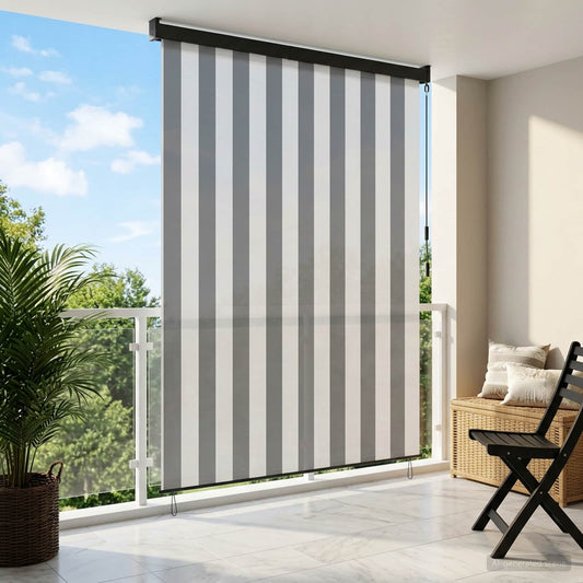 vidaXL Roller Blind Anthracite and White 80 x 250 cm