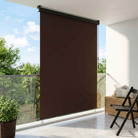 vidaXL Roller Blind Brown 120 x 250 cm Fabric and Aluminum