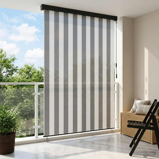 vidaXL Roller Blind Anthracite and White 120 x 250 cm