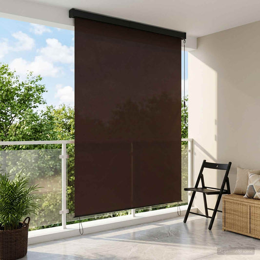 vidaXL Roller Blind Brown 140 x 250 cm Fabric and Aluminum