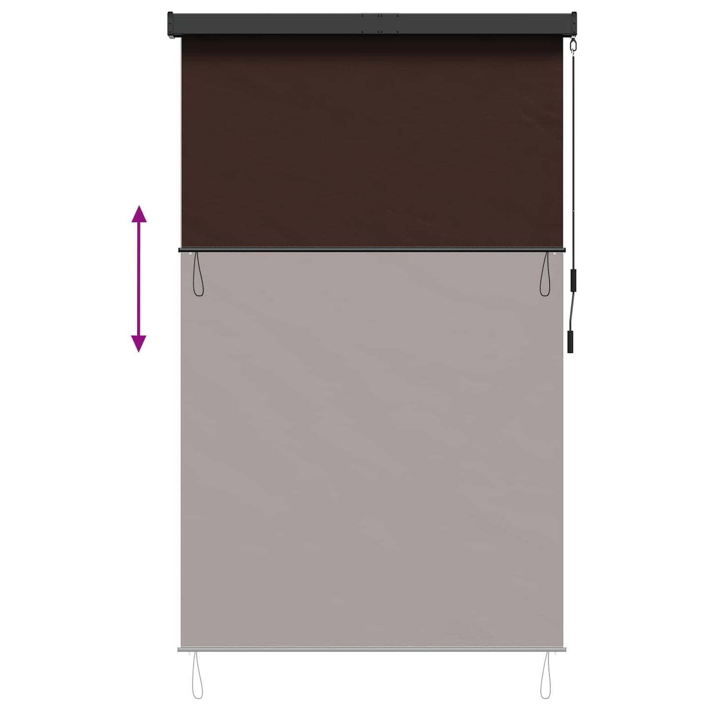 vidaXL Roller Blind Brown 140 x 250 cm Fabric and Aluminum