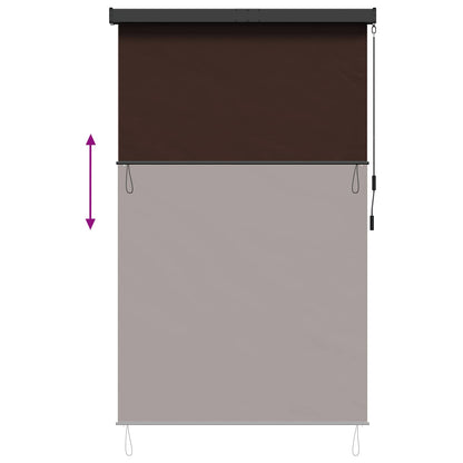 vidaXL Roller Blind Brown 140 x 250 cm Fabric and Aluminum