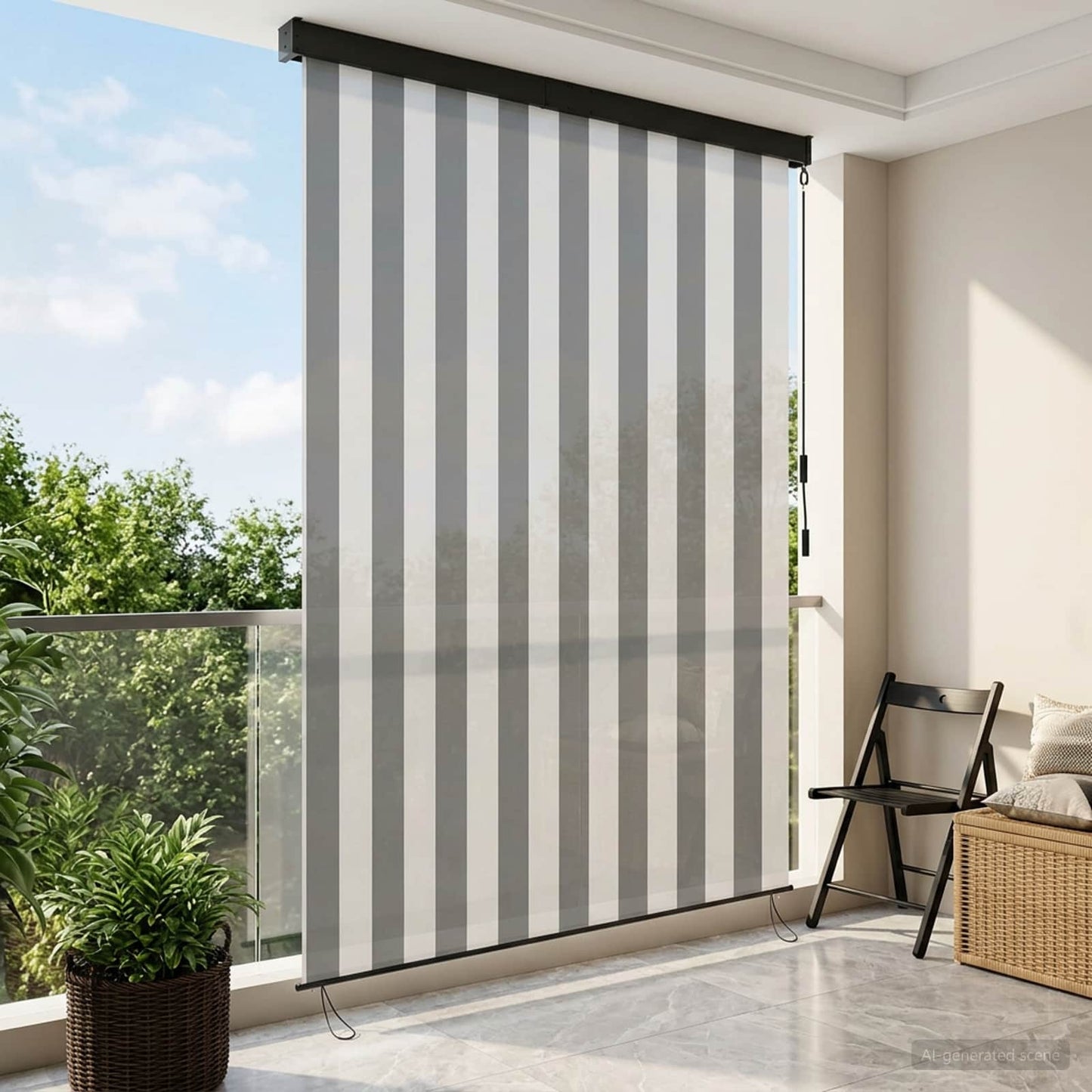 vidaXL Roller Blind Anthracite and White 140 x 250 cm