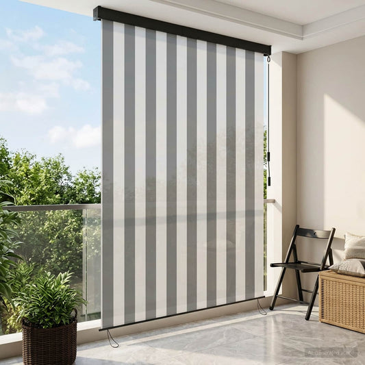 vidaXL Roller Blind Anthracite and White 140 x 250 cm