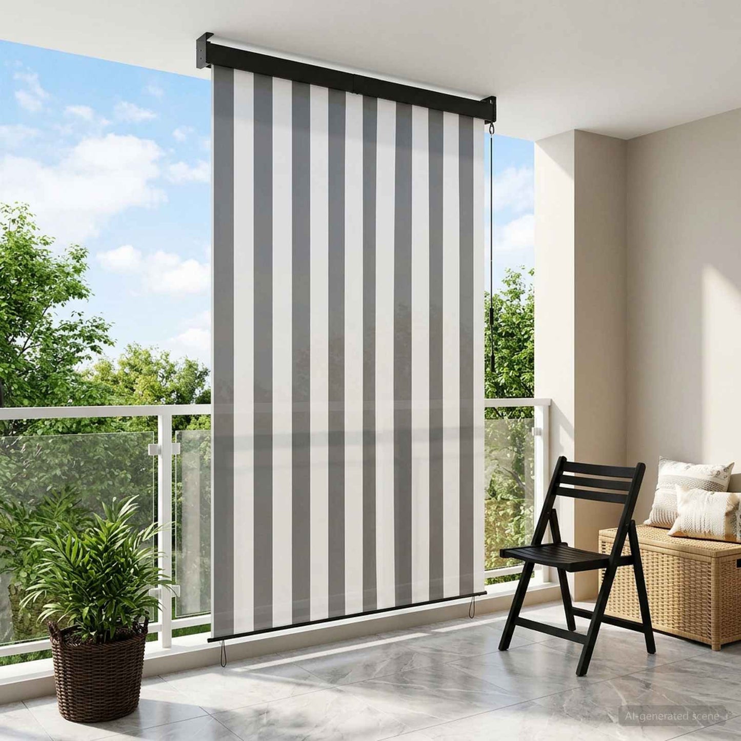 vidaXL Roller Blind Anthracite and White 160 x 250 cm