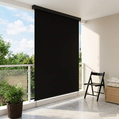 vidaXL Roller Blind Black 180 x 250 cm Fabric and Aluminum